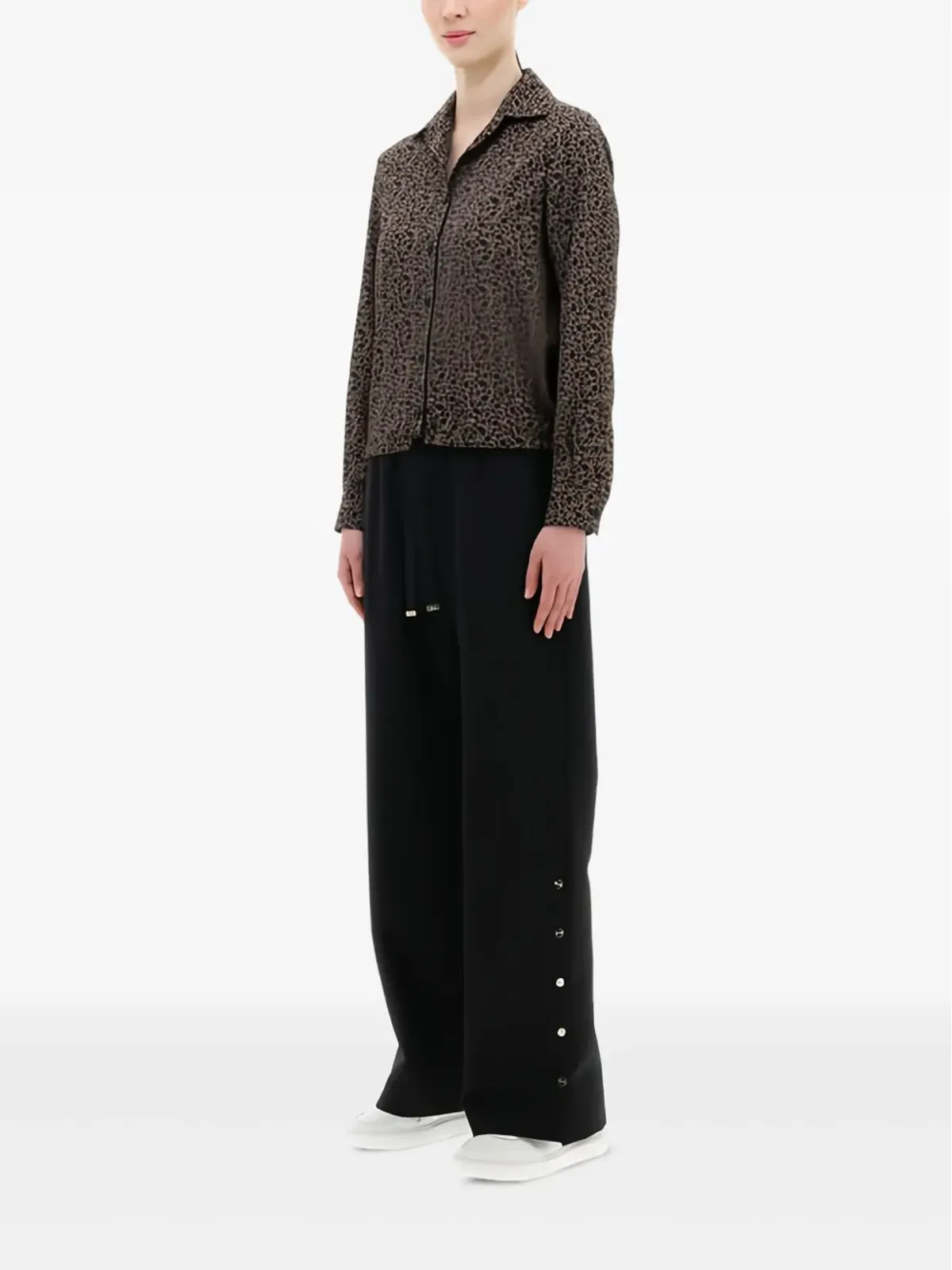 Herno tie-waist patterned shirt - Black - 画像3