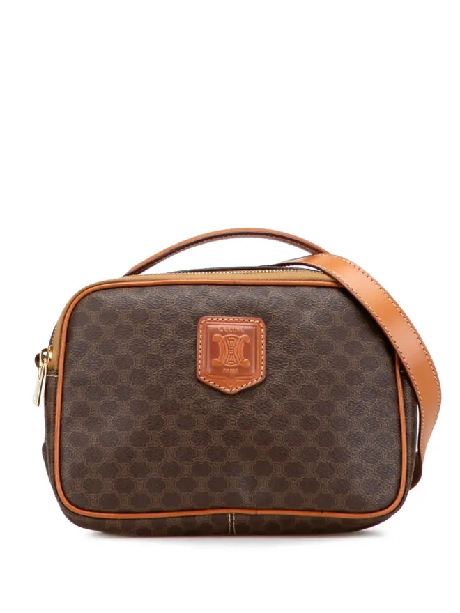Celine Pre-Owned Celine Pre-Owned 1996 マカダム コーテッドキャンバス サッチェル - ブラウンの商品画像