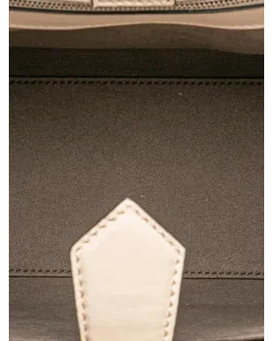 Fendi Pre-Owned 小型バイカラー カーフスキン ウィップステッチ ランウェイ・サッチェル ブラウン - サムネイル5