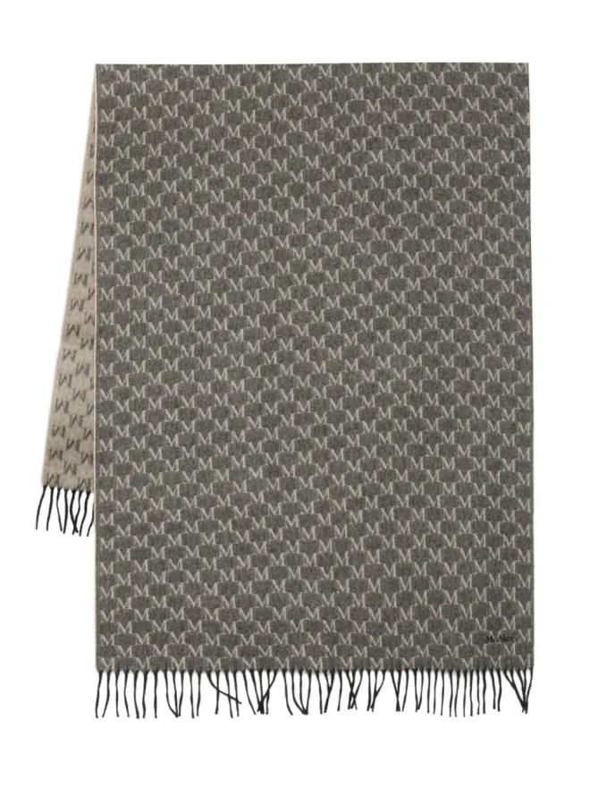 Max Mara Max Mara モノグラム柄フリンジスカーフの商品画像