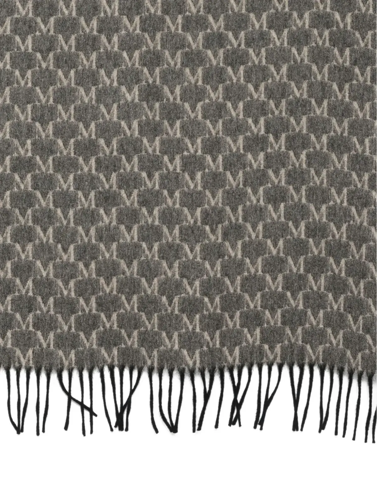 Max Mara モノグラム柄フリンジスカーフ - 画像3
