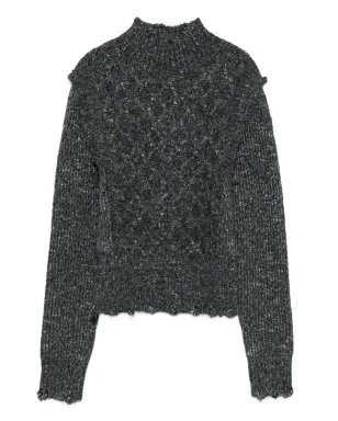 PINKO フリル付きハイネックセーター グレー - サムネイル1