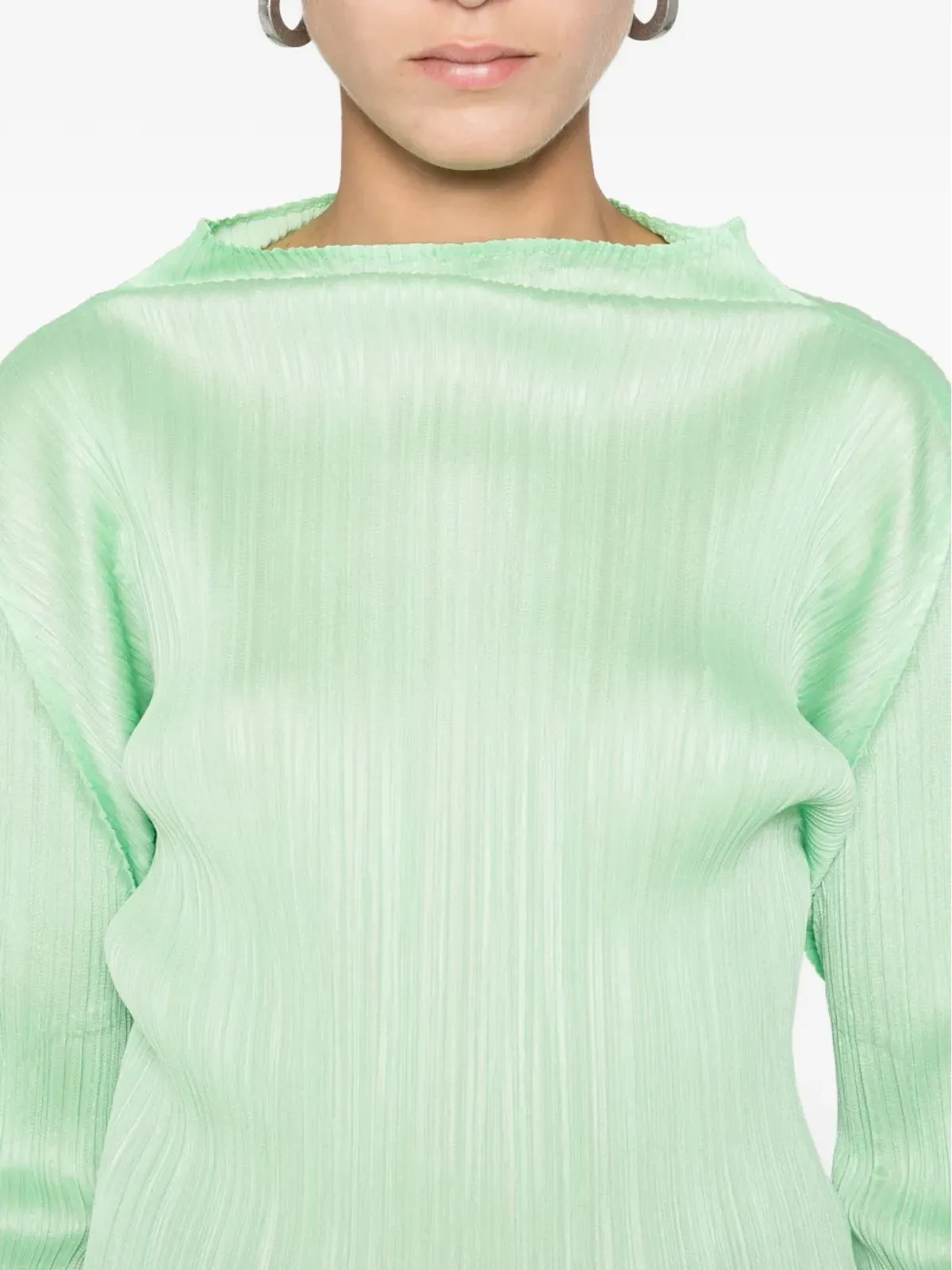 Pleats Please Issey Miyake ハイネックプリーツ ブラウス - 画像5