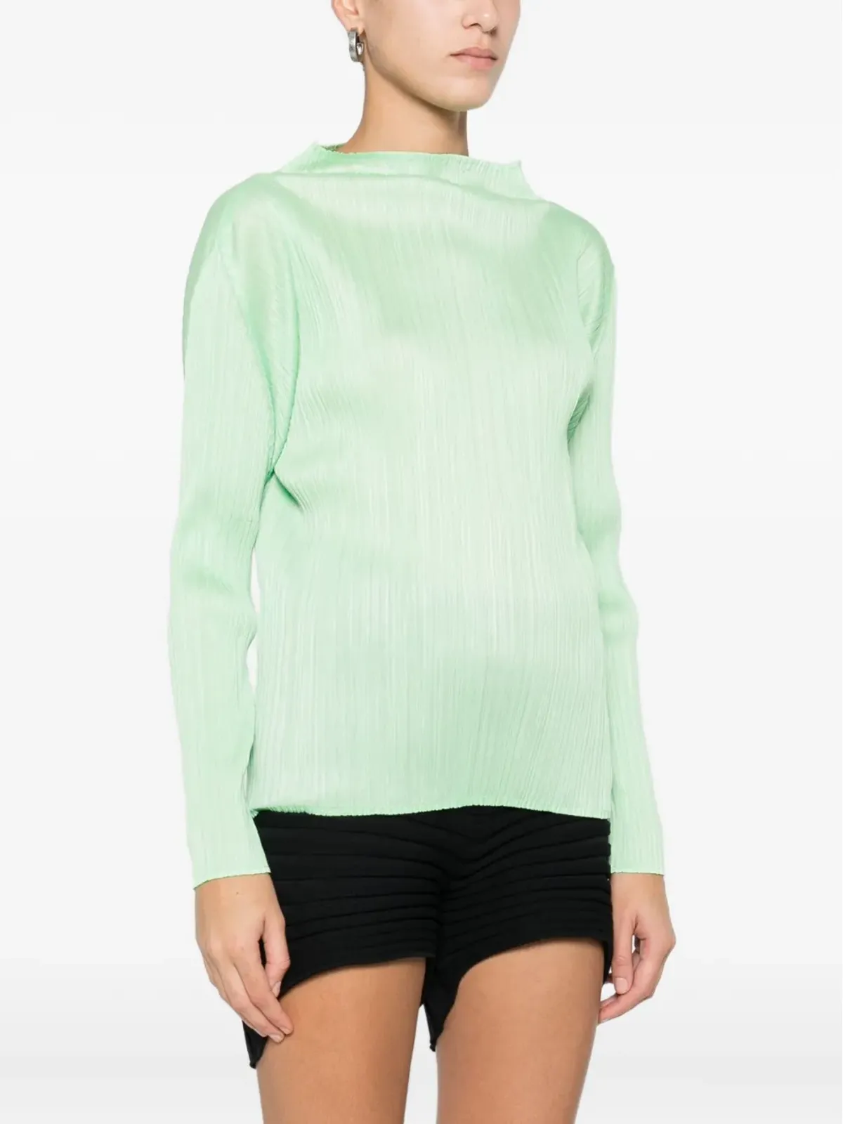 Pleats Please Issey Miyake ハイネックプリーツ ブラウス - 画像3