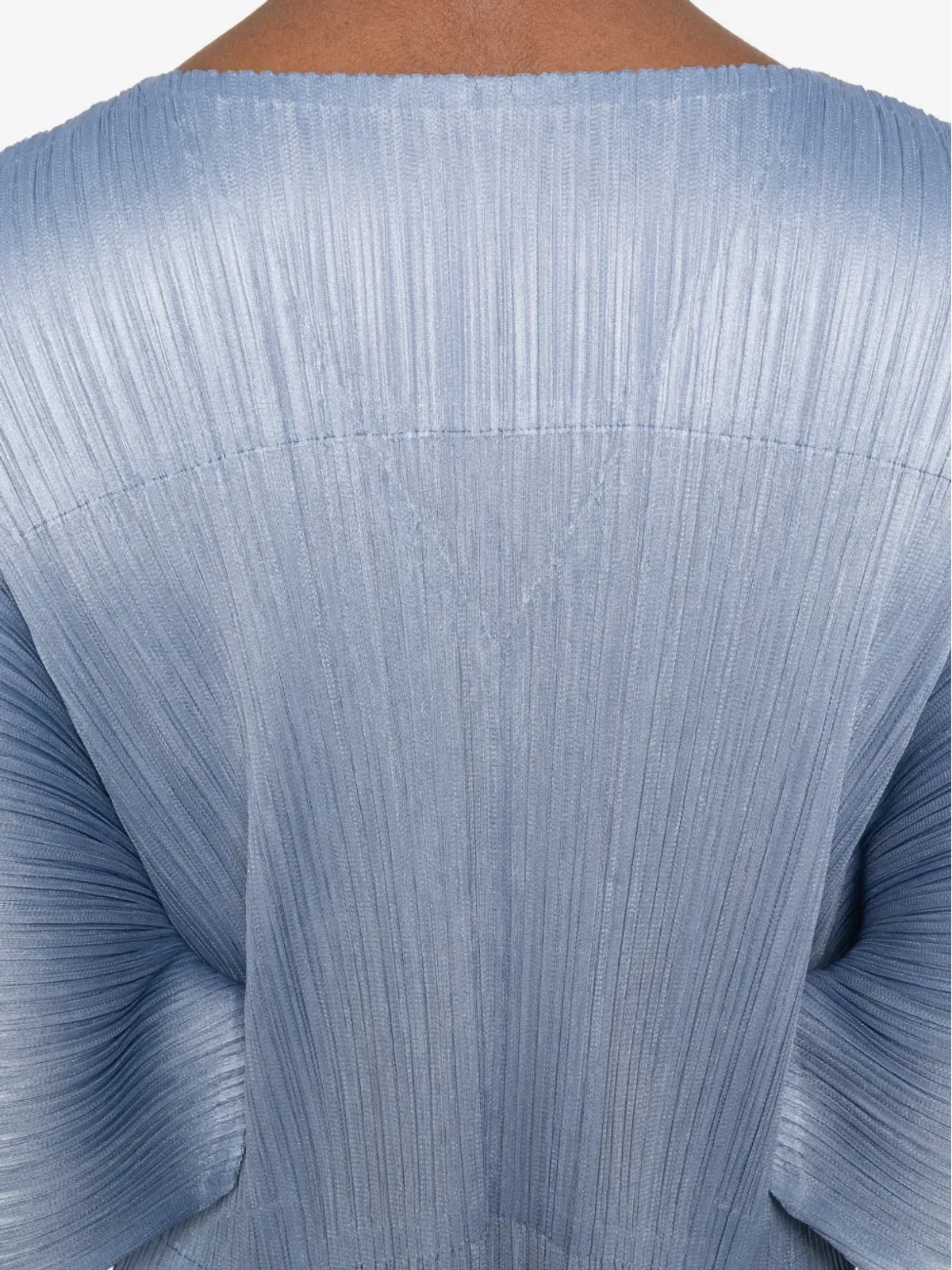 Pleats Please Issey Miyake ふんわり袖のVネック・プリーツトップス - 画像5