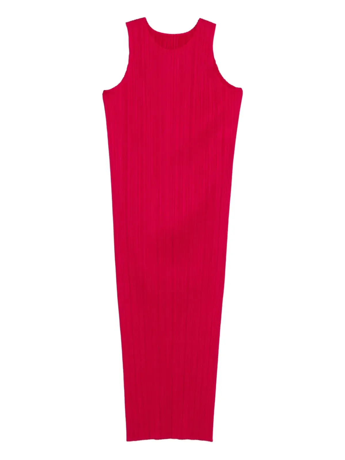 Pleats Please Issey Miyake クルーネック ミディドレス ピンク - 画像1