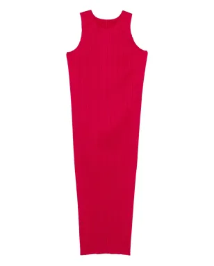 Pleats Please Issey Miyake クルーネック ミディドレス ピンク - サムネイル1