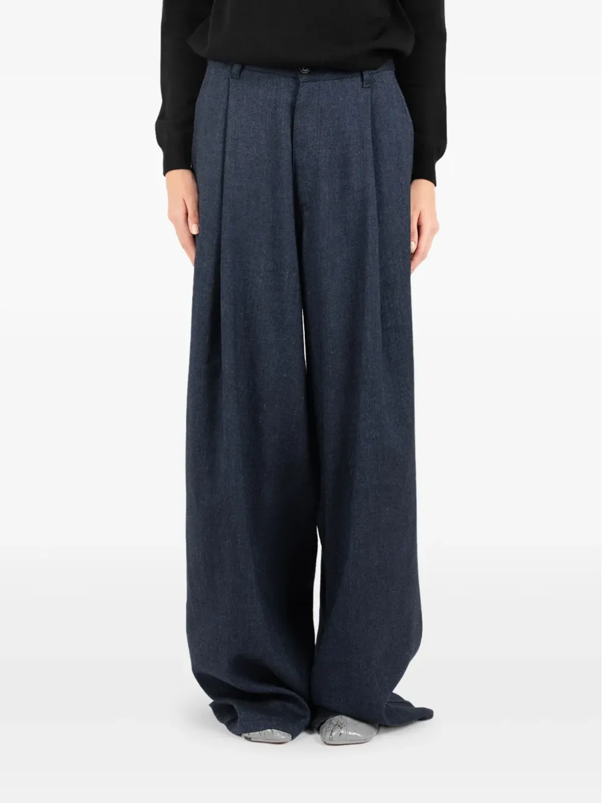 Société Anonyme St Andrew pleat-detail trousers - Blue - 画像3