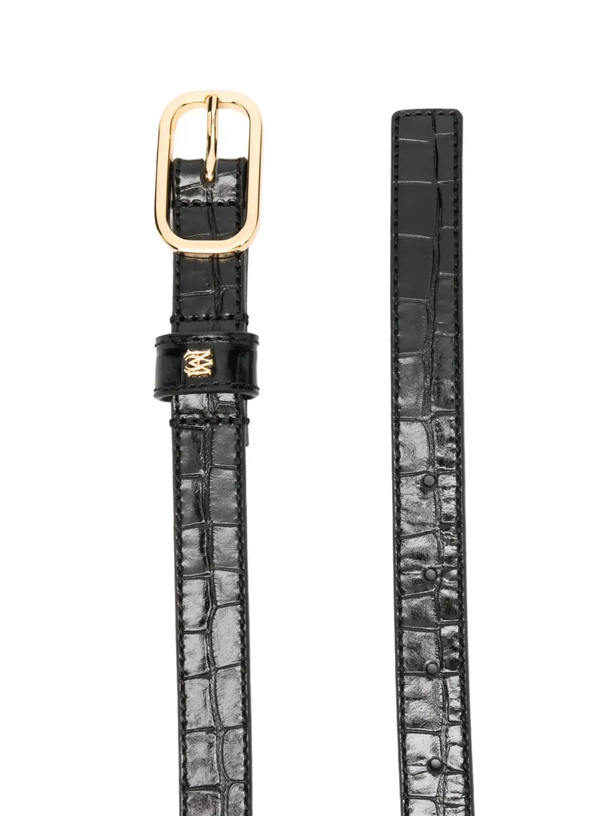 AMIRI クロコダイルエンボス バックルベルト ブラック - 画像2