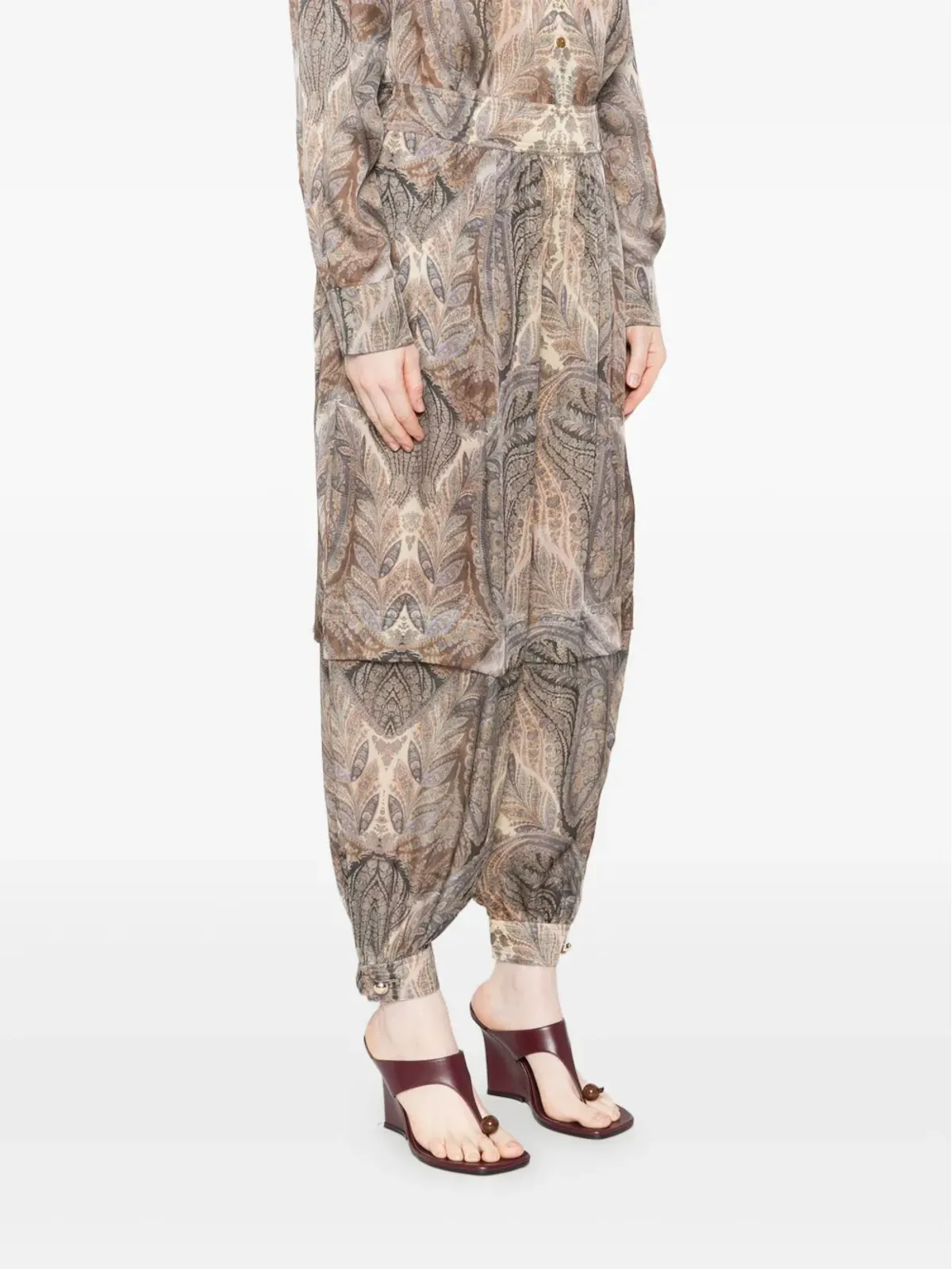 ZIMMERMANN ペイズリープリント プリーツパンツ - 画像3