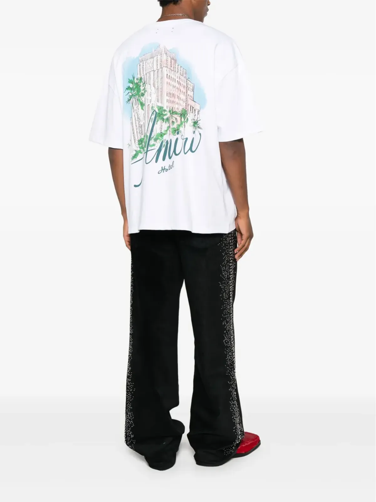 AMIRI グラフィックプリント ドローストリングTシャツ - 画像2