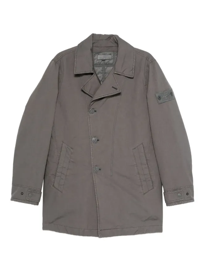 Stone Island Stone Island Compass-patchボタン留めコート（グレー）の商品画像