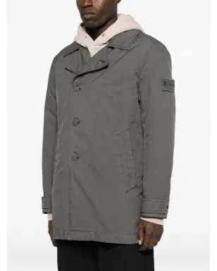 Stone Island Compass-patchボタン留めコート（グレー） - サムネイル3