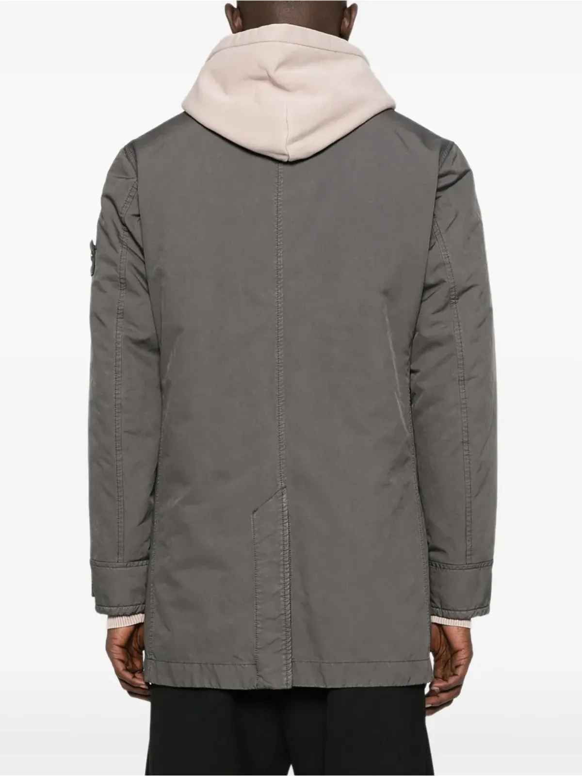 Stone Island Compass-patchボタン留めコート（グレー） - 画像4