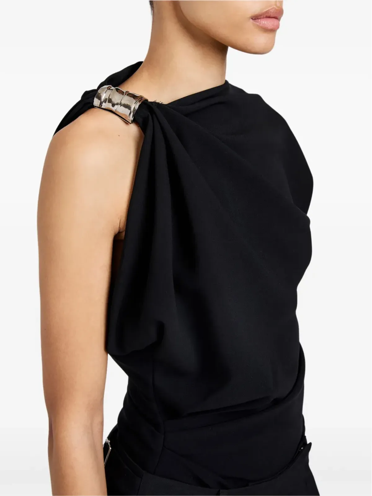 Proenza Schouler ドレープエンブリッシュトップ - ブラック - 画像3