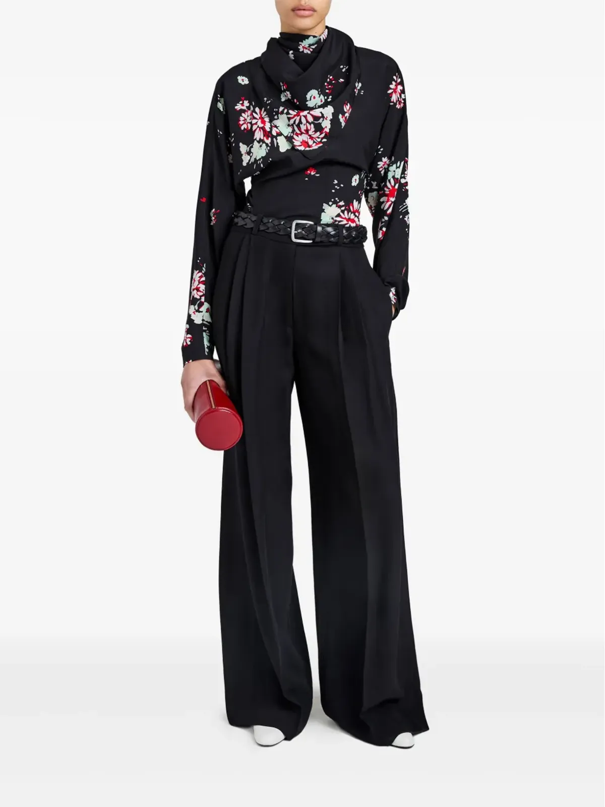 Proenza Schouler カウルネック花柄ブラウス - 画像2