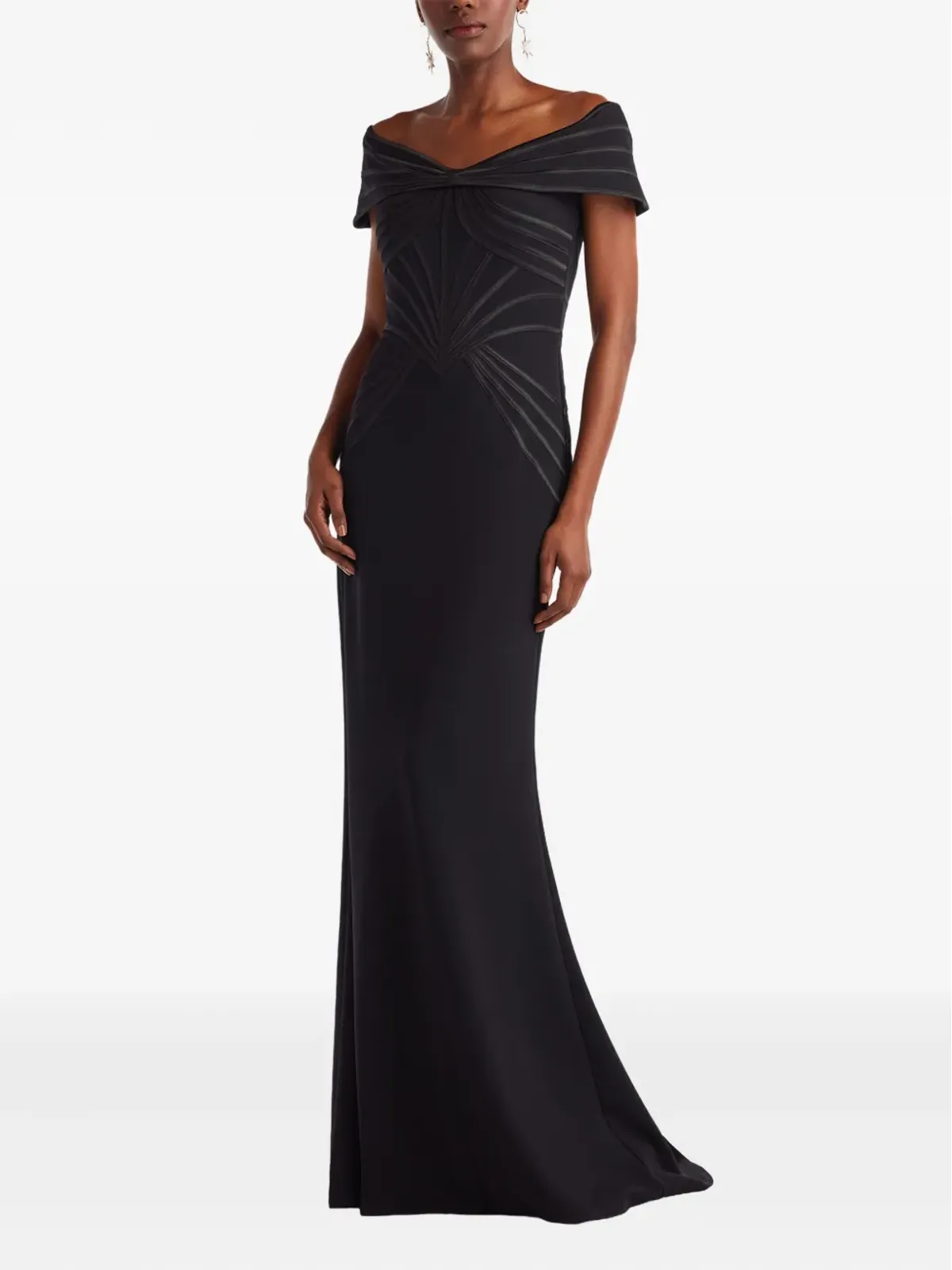 Tadashi Shoji オフショルダーパネルドガウン - 画像2