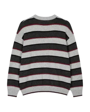 TOMBOY multi-stripes wool-blend sweater - Grey - サムネイル2