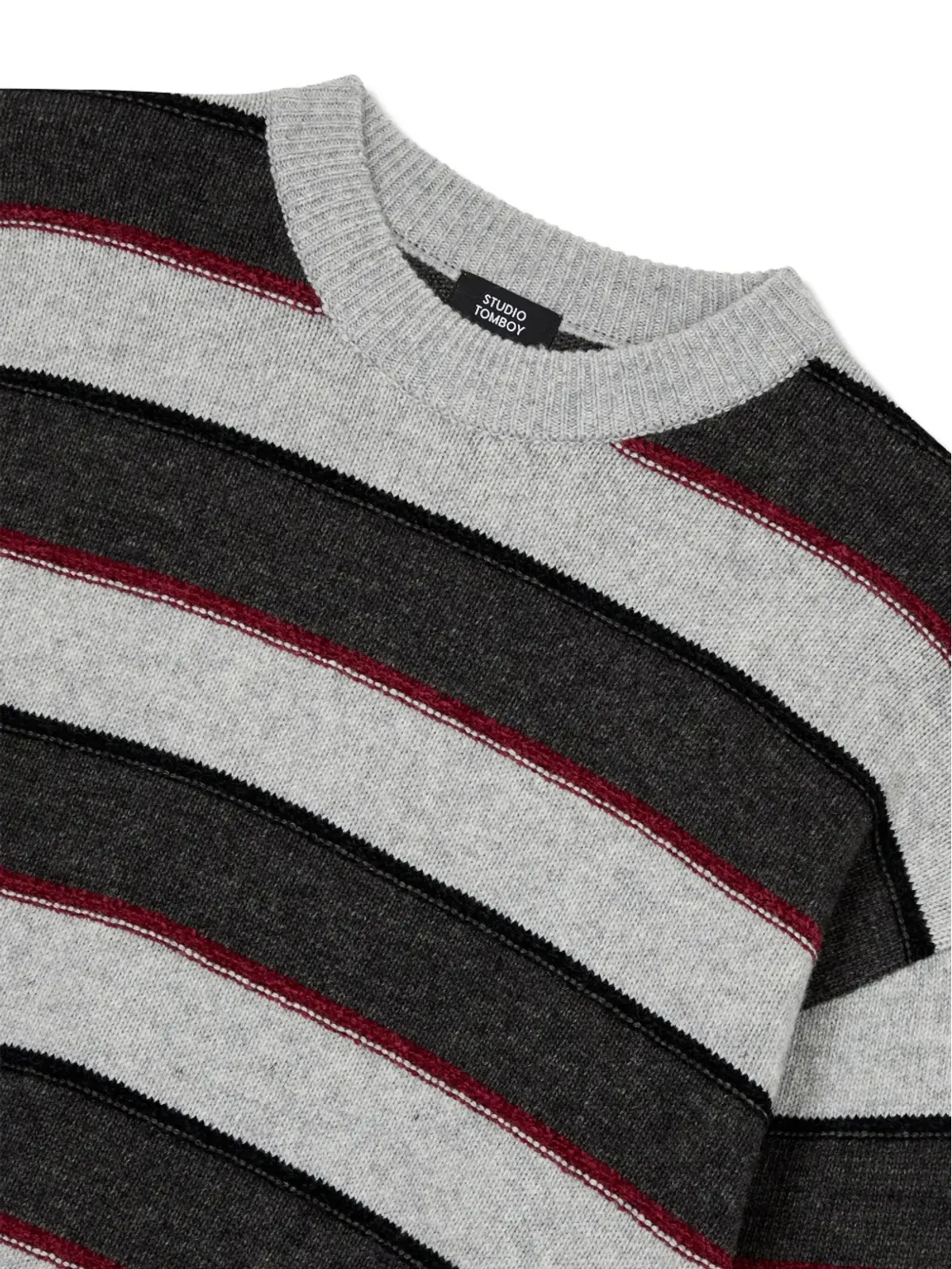 TOMBOY multi-stripes wool-blend sweater - Grey - 画像3