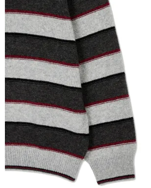 TOMBOY multi-stripes wool-blend sweater - Grey - サムネイル4