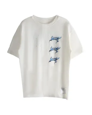 Satisfy MothTech distressed print Tシャツ - サムネイル1