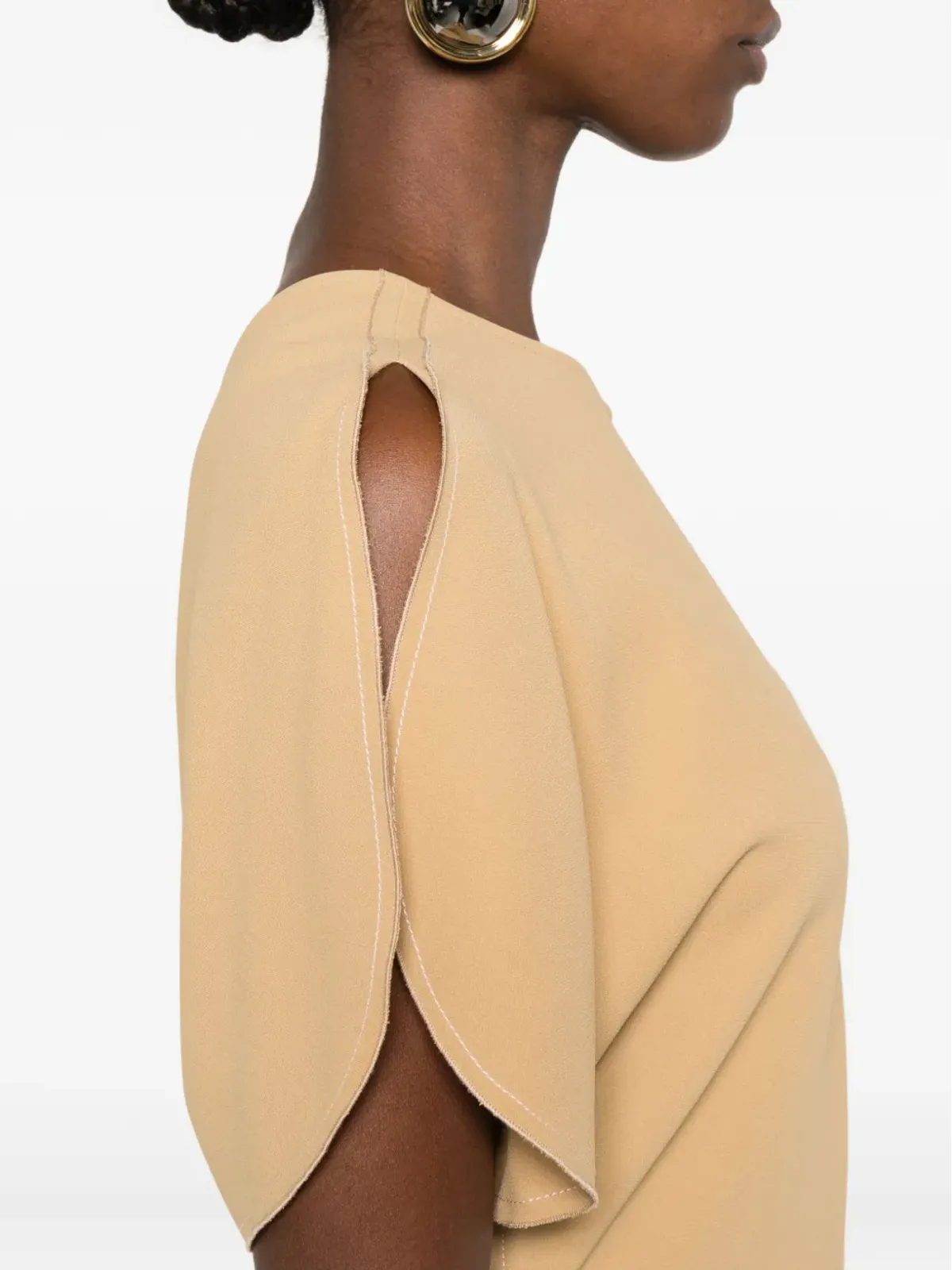 Victoria Beckham フラッター袖のドレープドレス - イエロー - 画像5