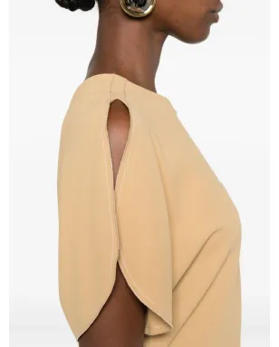 Victoria Beckham フラッター袖のドレープドレス - イエロー - サムネイル5