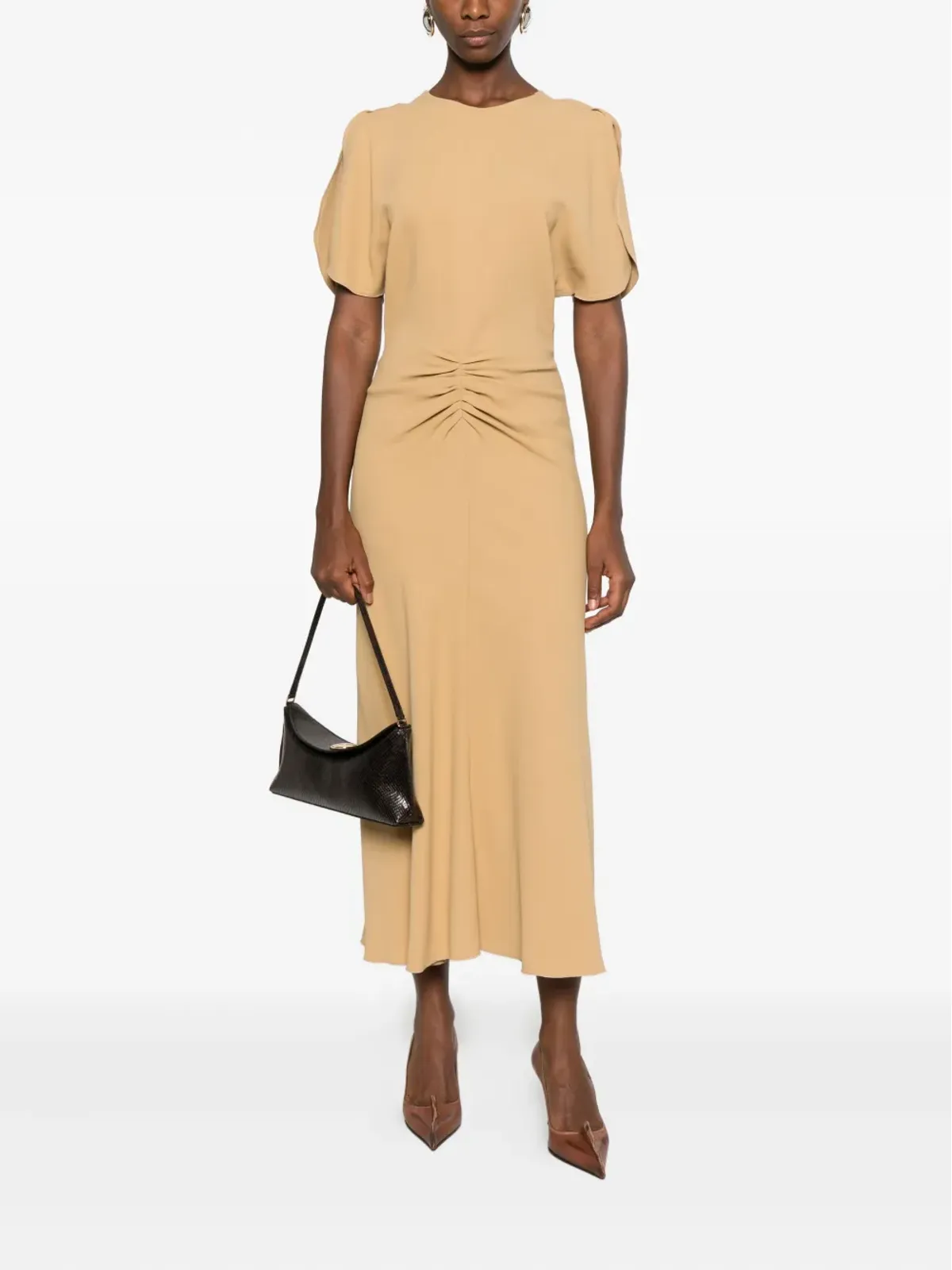 Victoria Beckham フラッター袖のドレープドレス - イエロー - 画像2