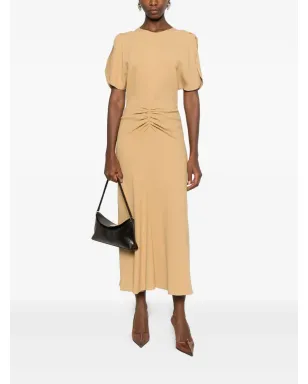 Victoria Beckham フラッター袖のドレープドレス - イエロー - サムネイル2