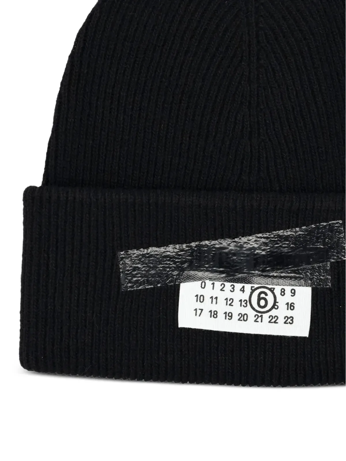MM6 Maison Margiela リブ編みテープコットンビーニー - 画像3