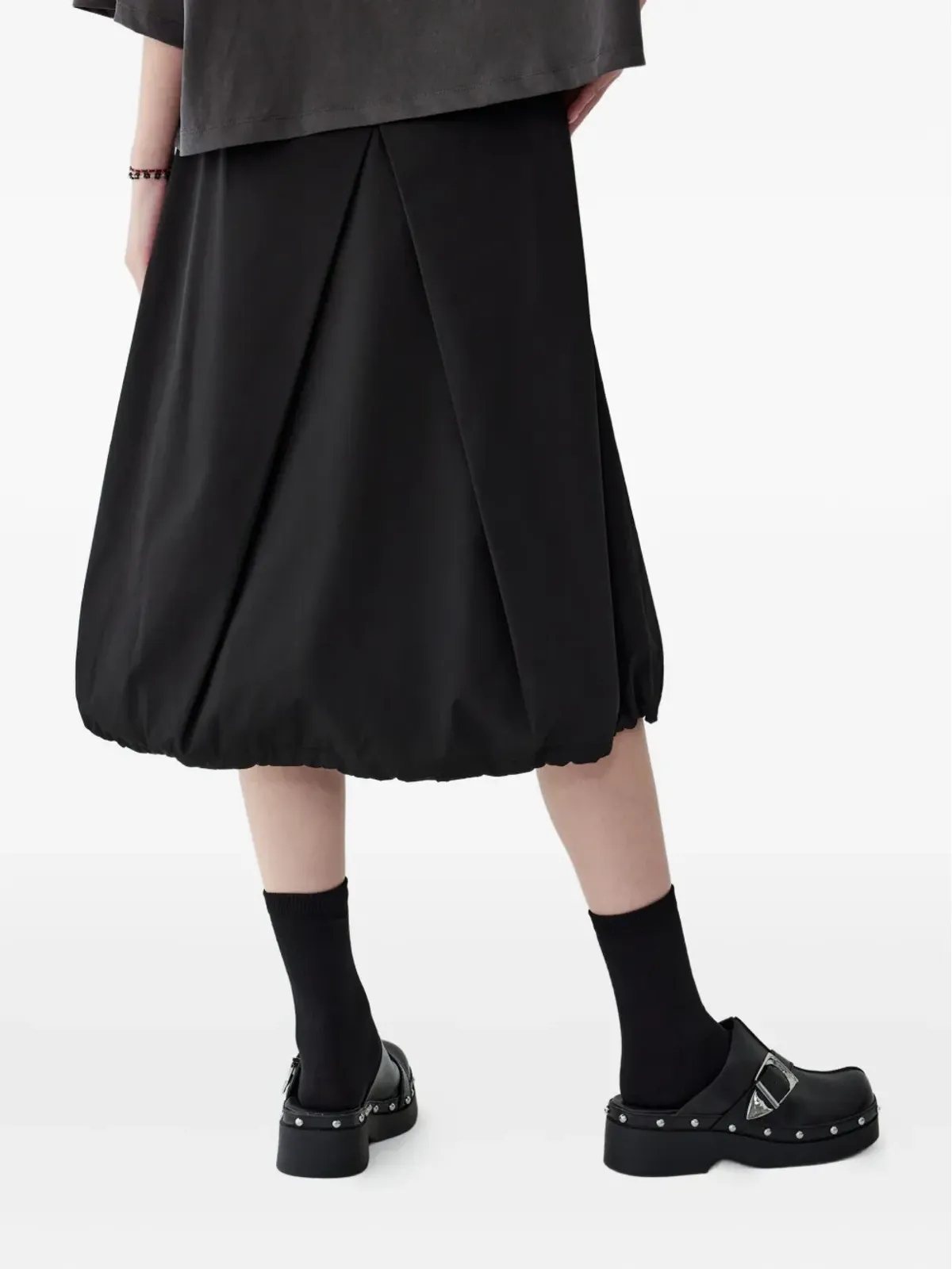 TOMBOY プリーツ入りバルーンミディスカート - 画像3