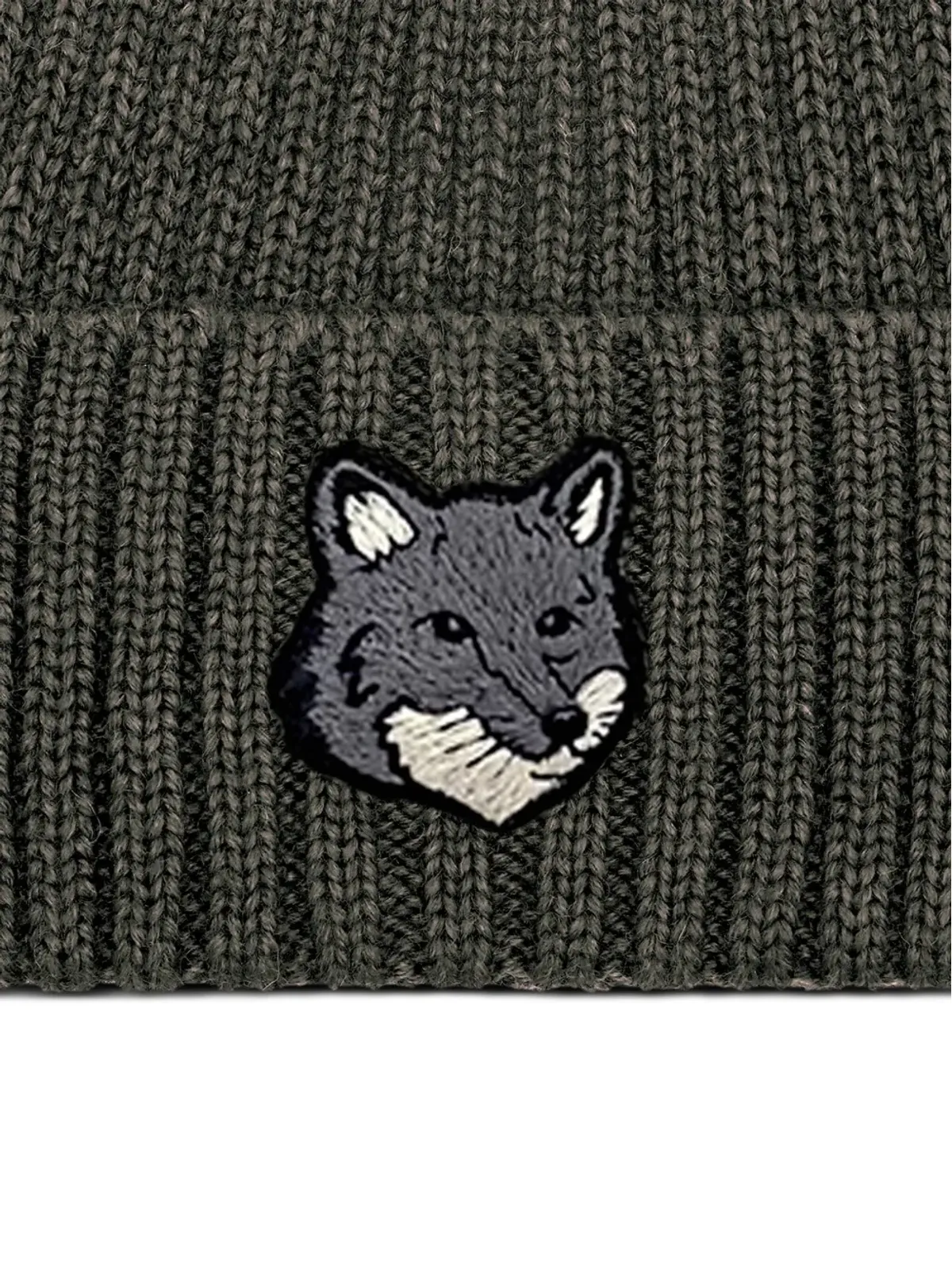 Maison Kitsuné フォックスヘッド刺繍入りリブ編みビーニー - グリーン - 画像2