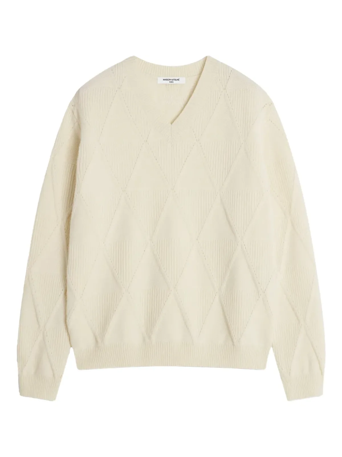 Maison Kitsuné ダイヤモンドパターン ウールセーター - 画像1