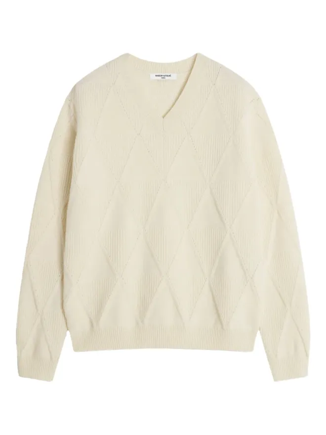 Maison Kitsuné Maison Kitsuné ダイヤモンドパターン ウールセーターの商品画像