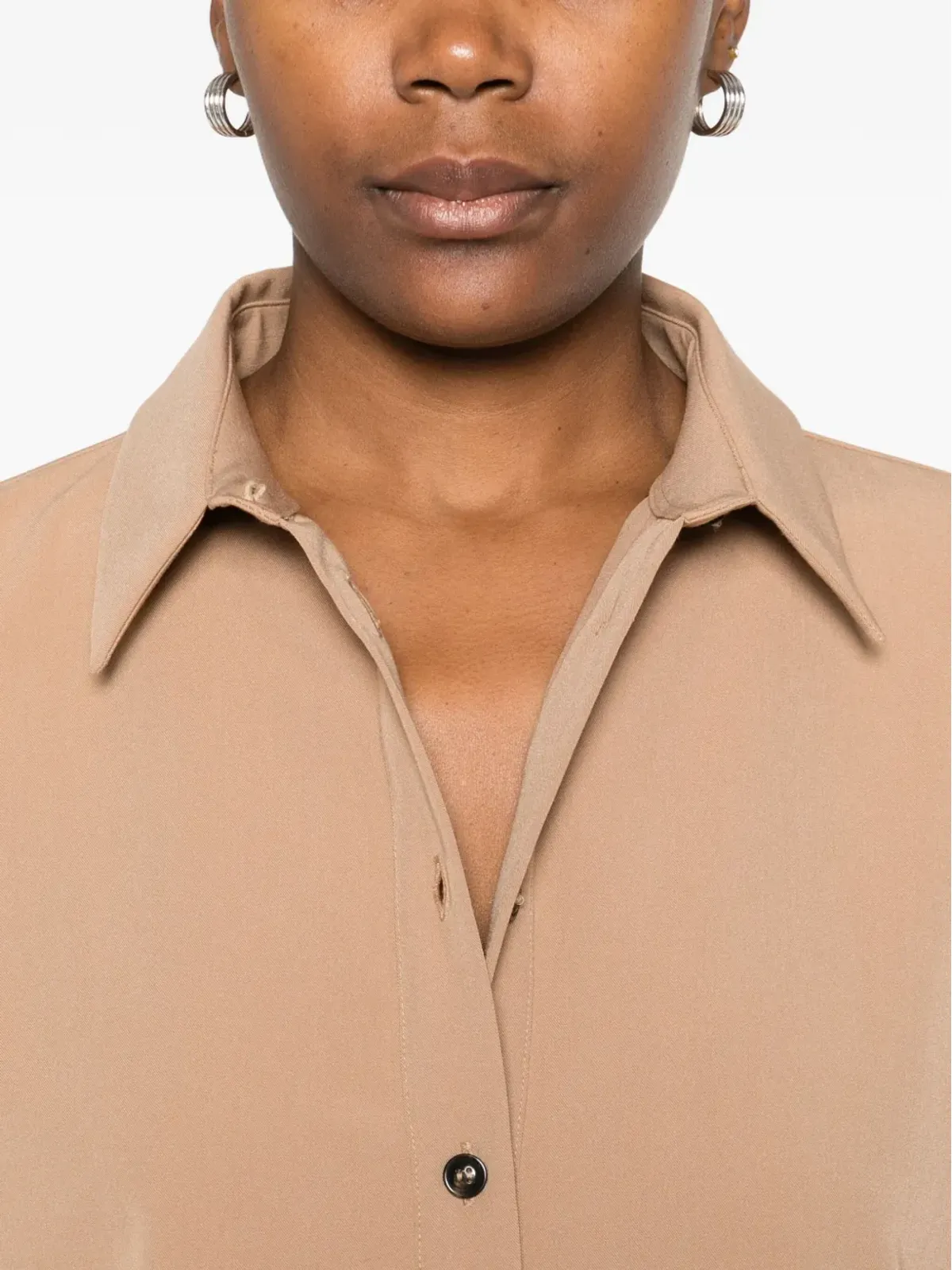 Caliban button-front collared shirt - Neutrals - 画像5
