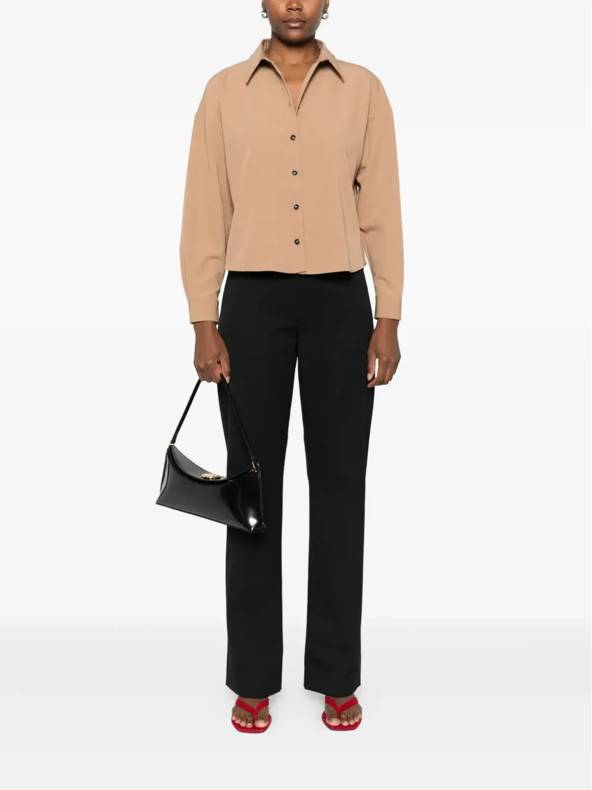 Caliban button-front collared shirt - Neutrals - 画像2