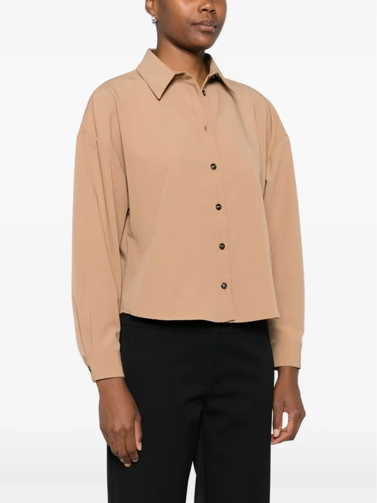 Caliban button-front collared shirt - Neutrals - 画像3