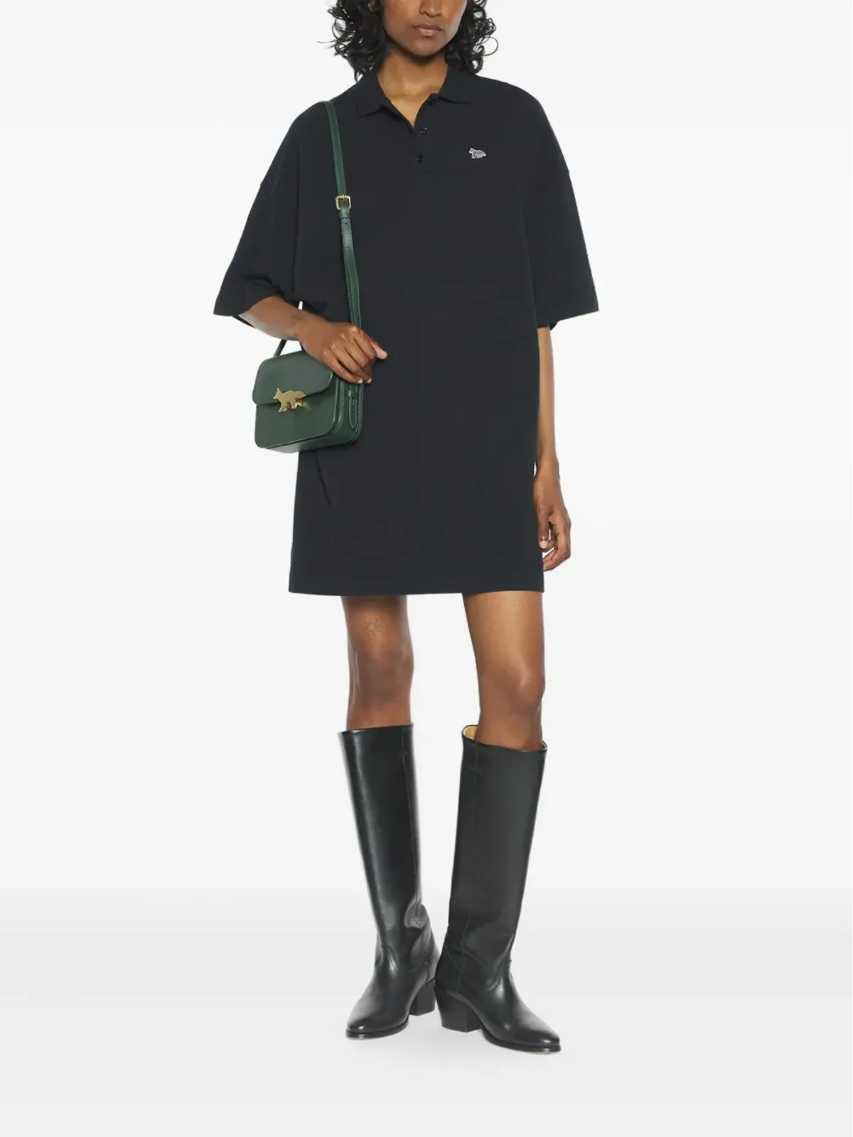 Maison Kitsuné ポロネック コットン ミニドレス - 画像2