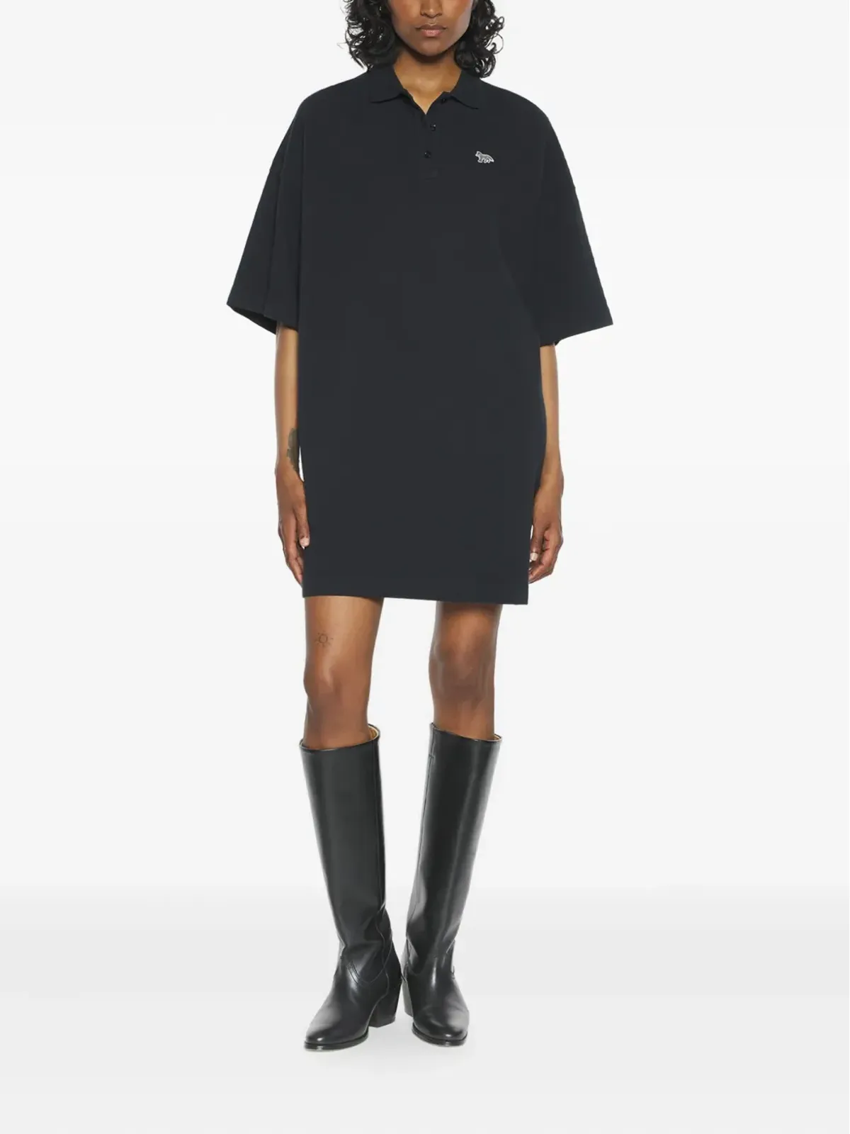 Maison Kitsuné ポロネック コットン ミニドレス - 画像3