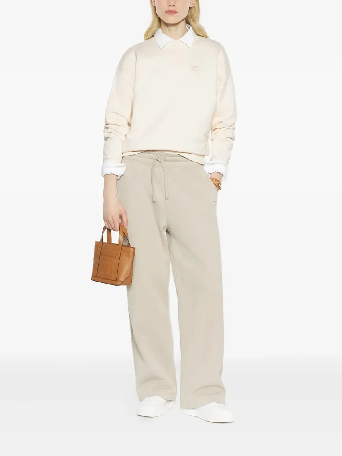 Maison Kitsuné embroidered-cotton sweatshirt - Pink - 画像2