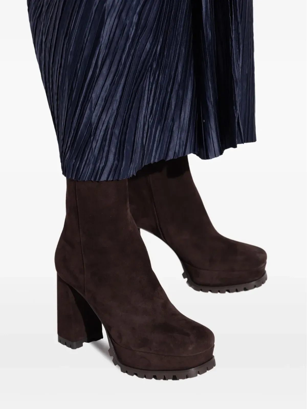 Gianvito Rossi ハーレム プラットフォーム ブロックヒール アンクルブーツ - ブラック - 画像5