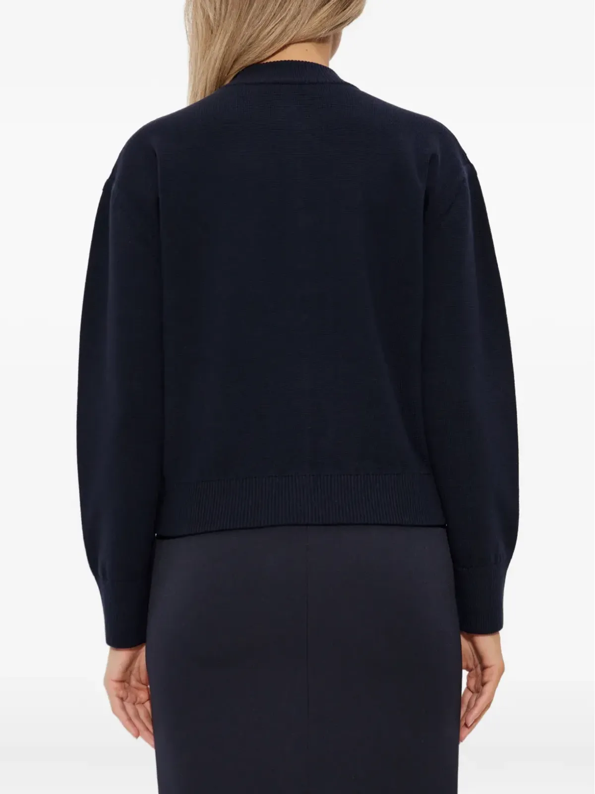 Max Mara ペラゴ ハイネック ジップフロント カーディガン ブラック - 画像4