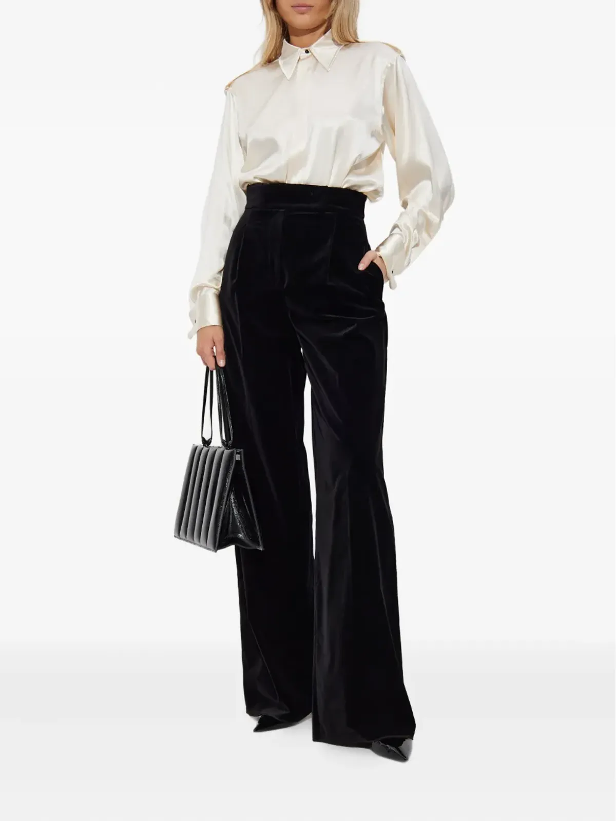 Max Mara プリーツベルベットパンツ - 画像2
