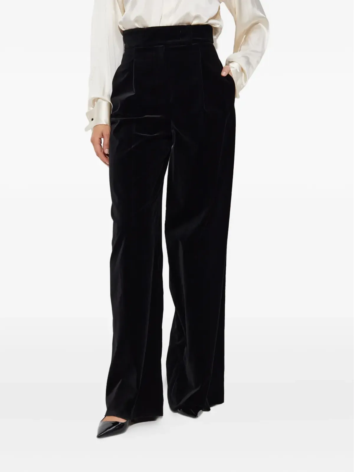 Max Mara プリーツベルベットパンツ - 画像3