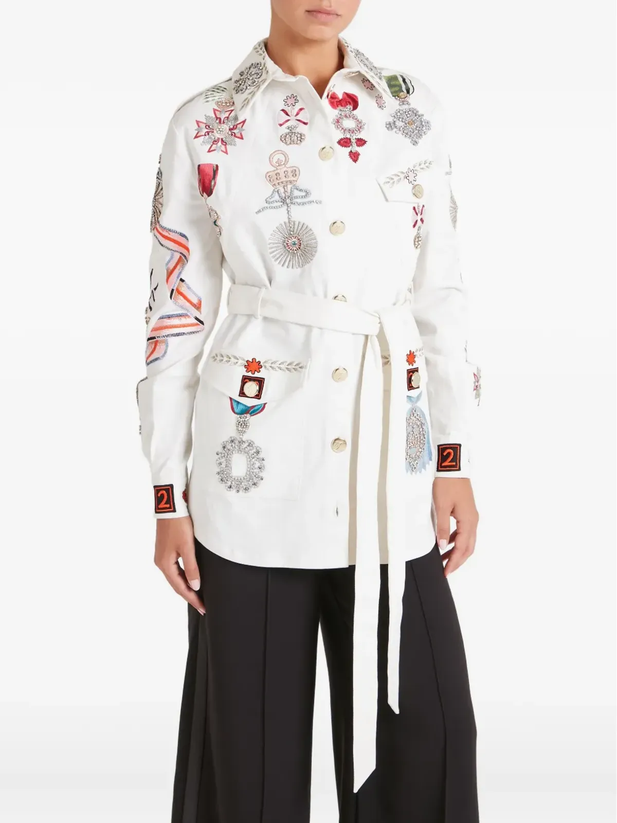 Temperley London Diamantine シャツジャケット（ホワイト） - 画像3