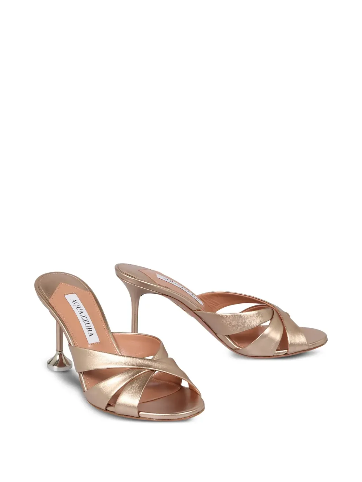 Aquazzura クロスストラップレザーサンダル - 画像2
