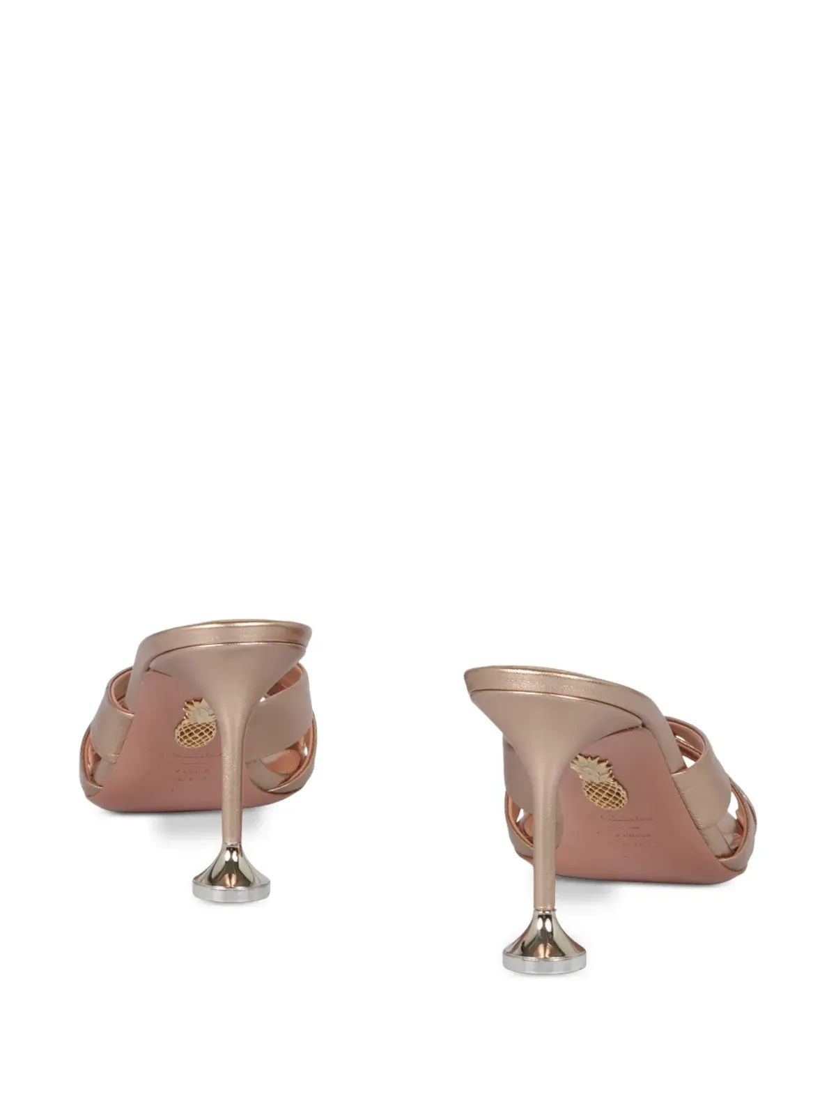 Aquazzura クロスストラップレザーサンダル - 画像3