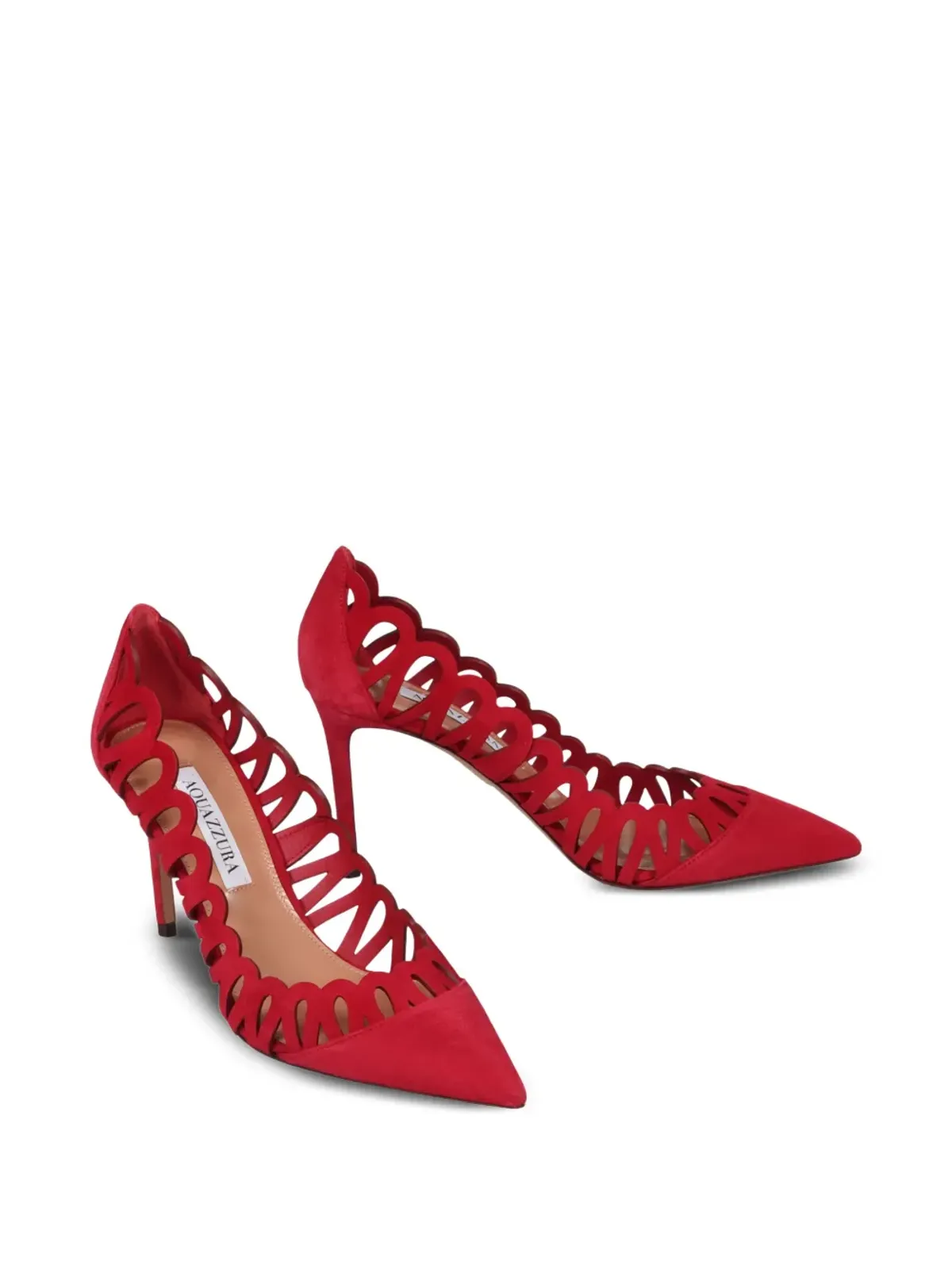 Aquazzura ピープトゥ・スカラップカットパンプス - 画像2