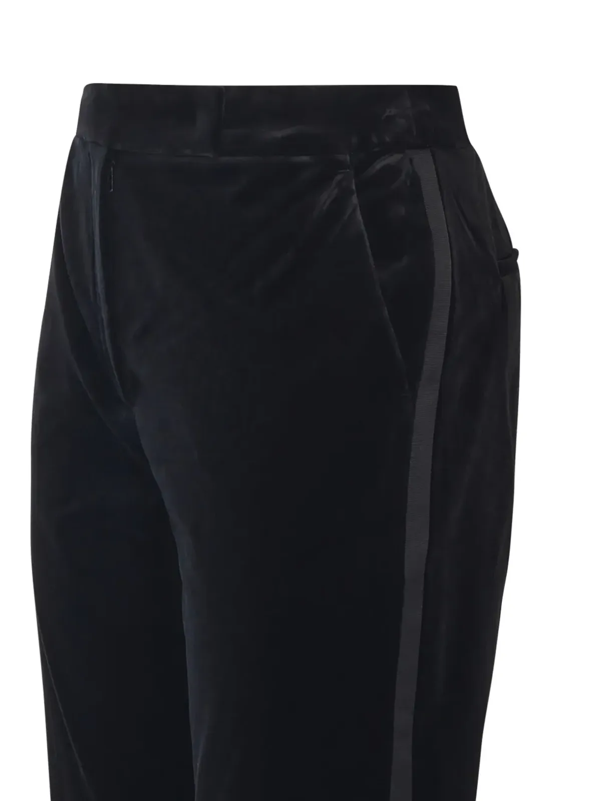 Max Mara ベルベット風テクスチャーのサイドストライプパンツ - 画像3