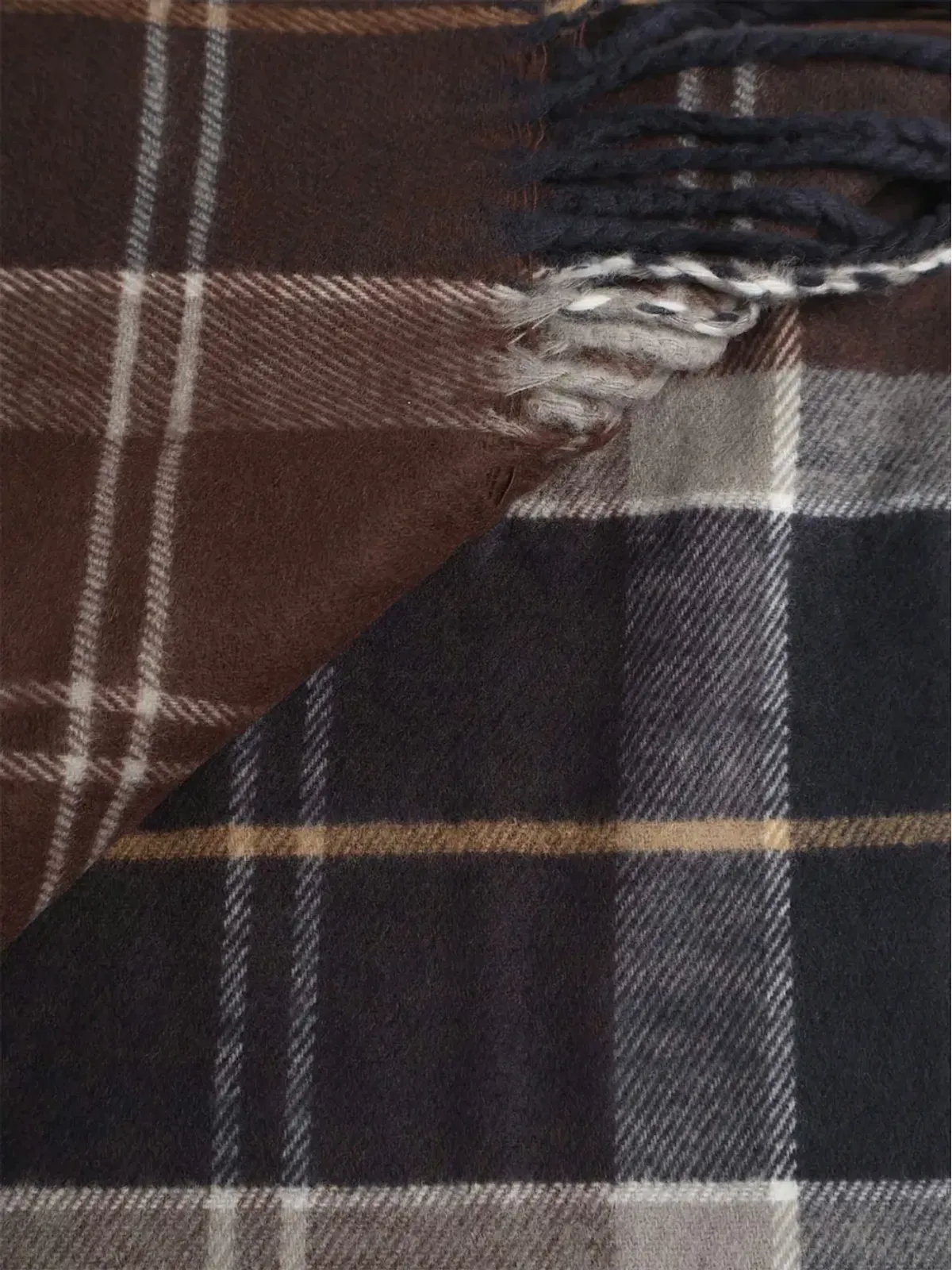 Barbour チェック柄スカーフとビーニーセット - ブルー - 画像3